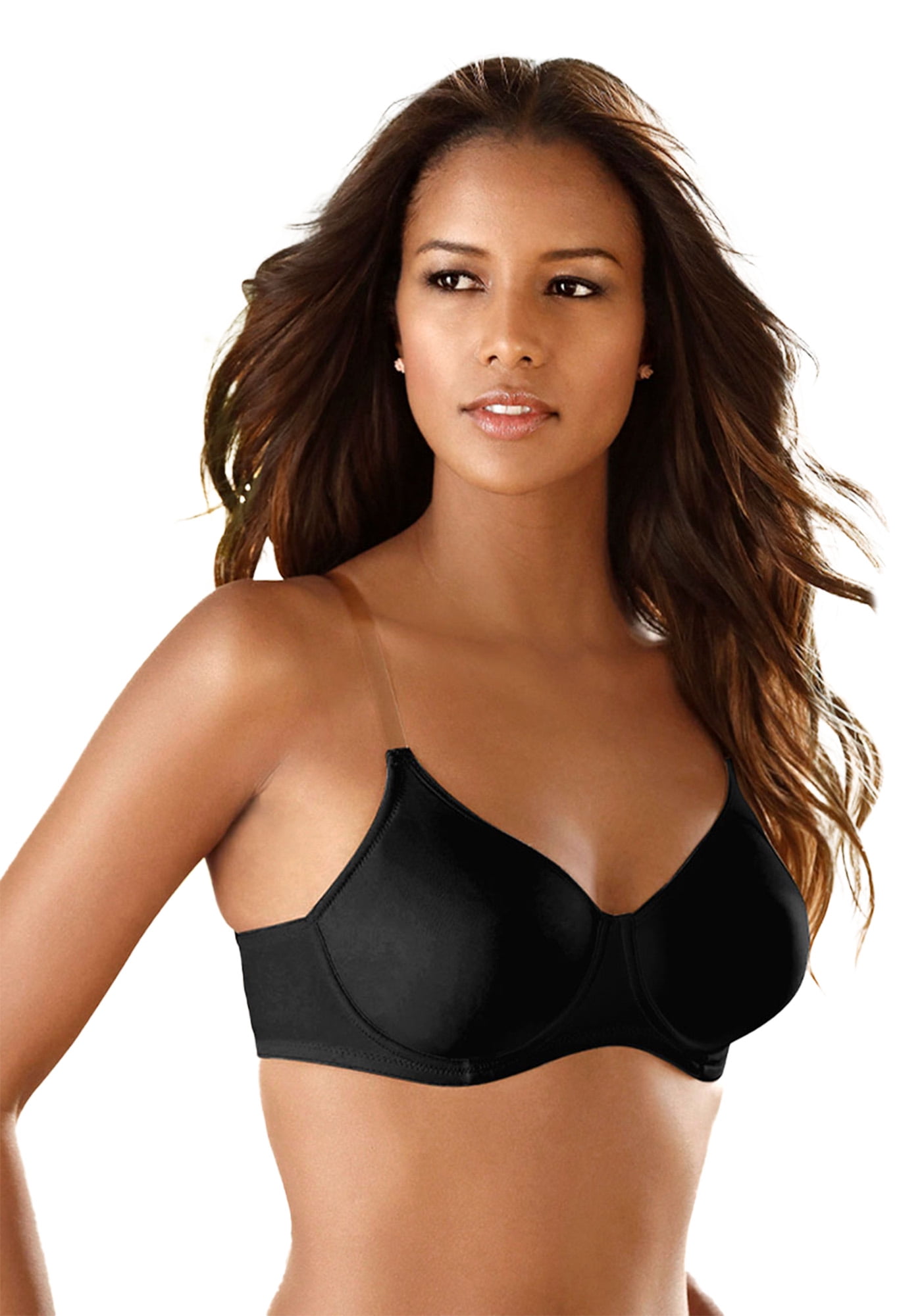 LASCANA Women's Clear Strap Underwire T-Shirt Bra