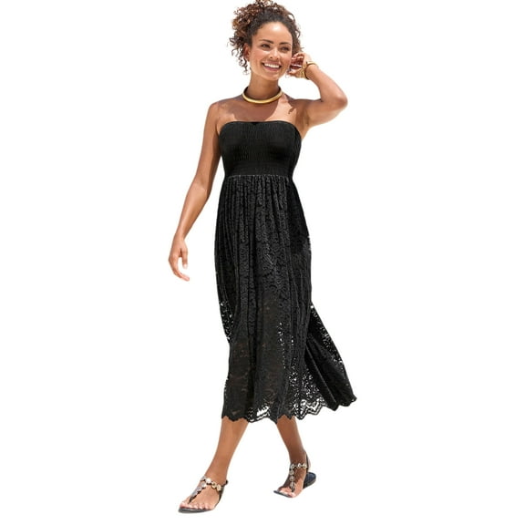 LASCANA Women's Convertible Lace Dress Lace Overlay