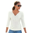 thumbnail image 1 of LASCANA Women's Crochet Lace 3/4 Sleeve Top Crochet Detail, 1 of 5