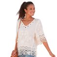 thumbnail image 1 of LASCANA Women's Crochet Trim Tunic Blouse Shirt Crochet Detail, 1 of 5