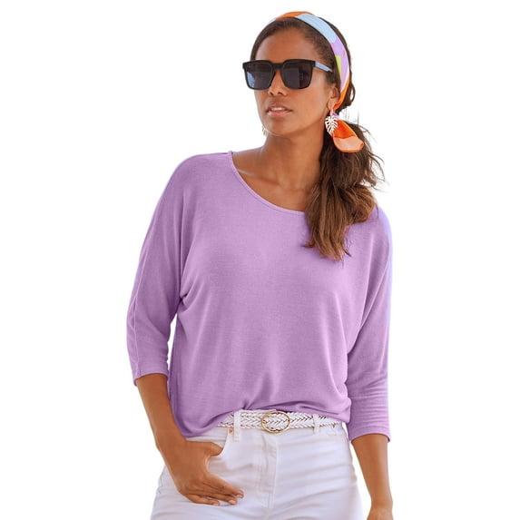 LASCANA Women's Fine Knit 3/4 Sleeve Top