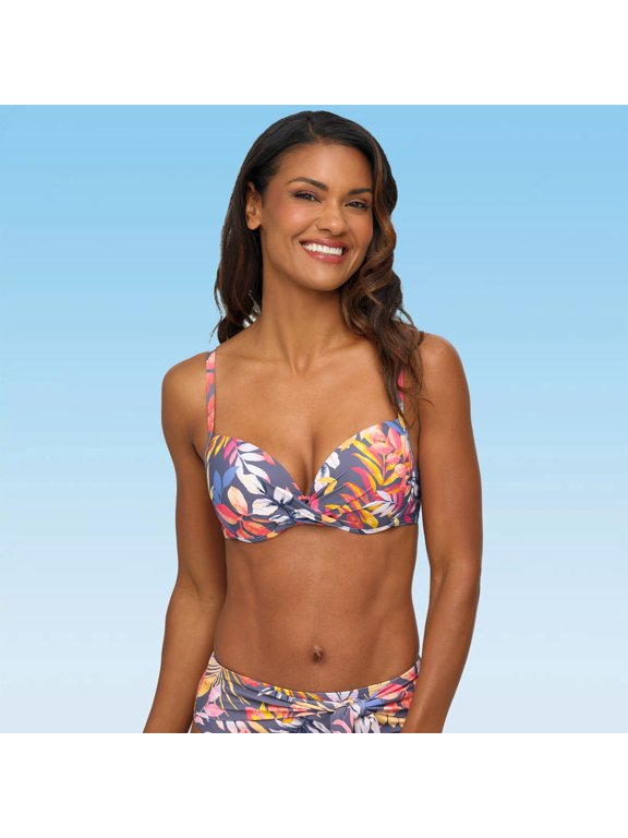 Women's Floral Pattern Push Up Bikini Swimsuit Top Bra Sizing