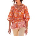 thumbnail image 1 of LASCANA Women's Floral Tie Neck Blouse Shirt Tassels, 1 of 5