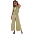 thumbnail image 1 of LASCANA Women's Halter Neck Jumpsuit Smocking, 1 of 5