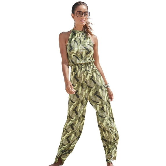 LASCANA Women's Halter Neck Jumpsuit Smocking