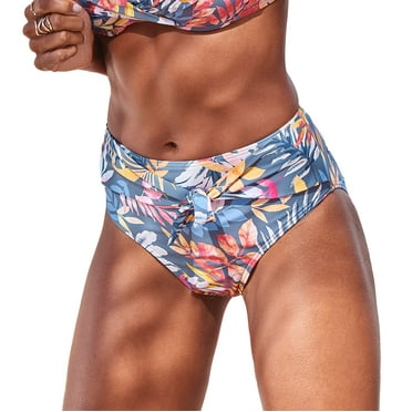 LASCANA Women's High Waist Floral Bikini Swimsuit Bottom Ties