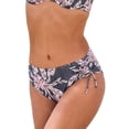 thumbnail image 1 of LASCANA Women's Mix Print Mid Rise Bikini Swimsuit Bottom Ruching, 1 of 6