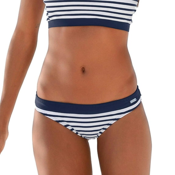 LASCANA Women's Contrast Classic Bikini Swimsuit Bottom Contrast Trim