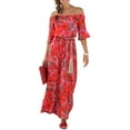 thumbnail image 1 of LASCANA Women's Off Shoulder Printed Maxi Dress, 1 of 5