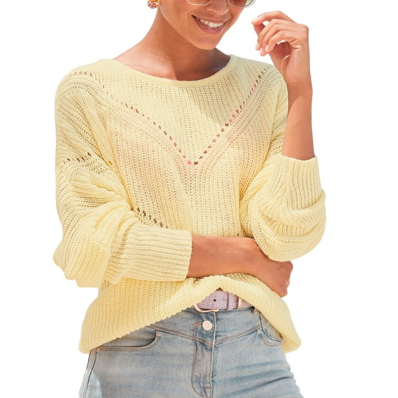 LASCANA Women's Open Knit Detail Sweater