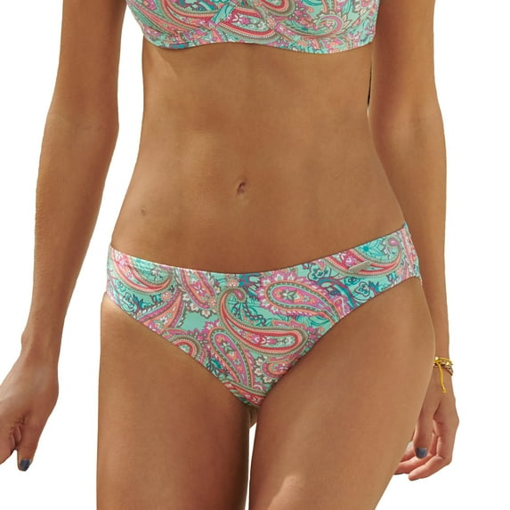 LASCANA Women's Paisley Print Classic Bikini Swimsuit Bottom