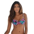 thumbnail image 1 of LASCANA Women's Pattern Underwire Bikini Swimsuit Top Bra Sizing Ruching, 1 of 6