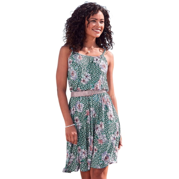 LASCANA Women's Patterned Sleeveless Dress Strap