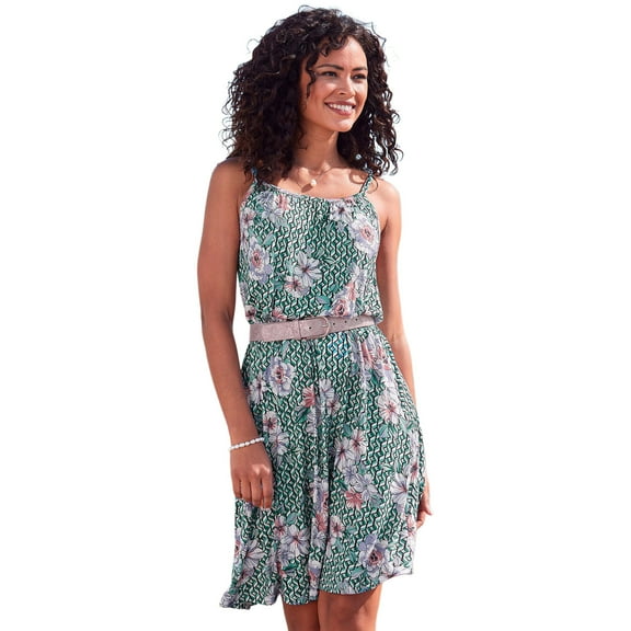 LASCANA Women's Patterned Sleeveless Dress Strap