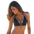 thumbnail image 1 of LASCANA Women's Plunge Triangle Bikini Swimsuit Top Bra Sizing Contrast Stitching, 1 of 6