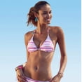 thumbnail image 1 of LASCANA Women's Printed Crochet Triangle Bikini Swimsuit Top Bra Sizing Crochet Detail, 1 of 6