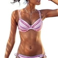 thumbnail image 1 of LASCANA Women's Printed Crochet Underwire Bikini Swimsuit Top Bra Sizing Crochet Detail, 1 of 6