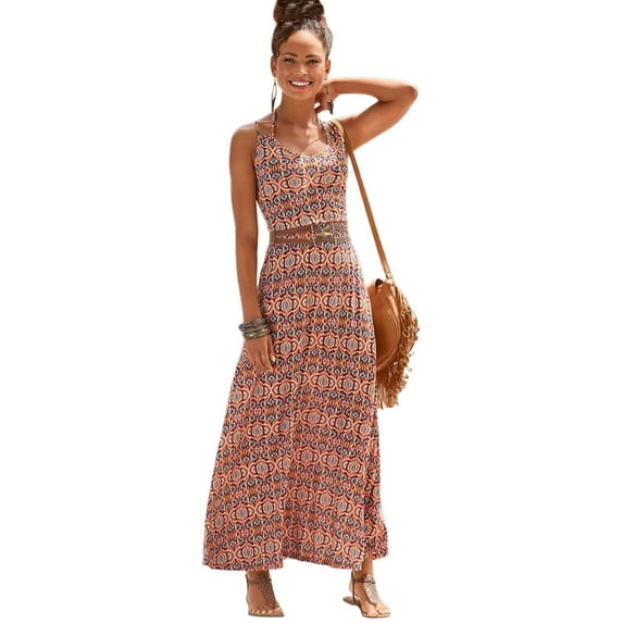 LASCANA Women's Printed Halterneck Maxi Dress Screen Print