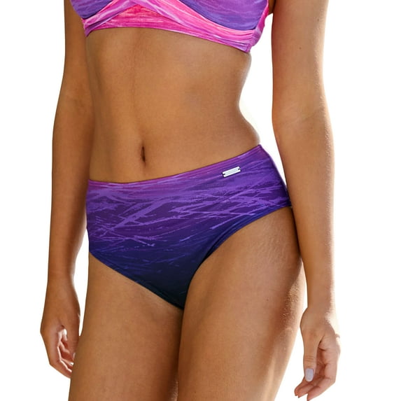 LASCANA Women's Printed Mid Rise Bikini Swimsuit Bottom