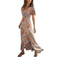 thumbnail image 1 of LASCANA Women's Printed Side Slit Maxi Dress, 1 of 5