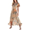 thumbnail image 1 of LASCANA Women's Printed Side Slit Maxi Dress, 1 of 5