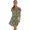 thumbnail image 1 of LASCANA Women's Printed V-Neck Dress Screen Print, 1 of 5