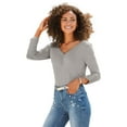 thumbnail image 1 of LASCANA Women's Ruched 3/4 Sleeve Top Ruching, 1 of 6