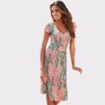 thumbnail image 1 of LASCANA Women's Ruched V-Neck Dress Ruching, 1 of 6