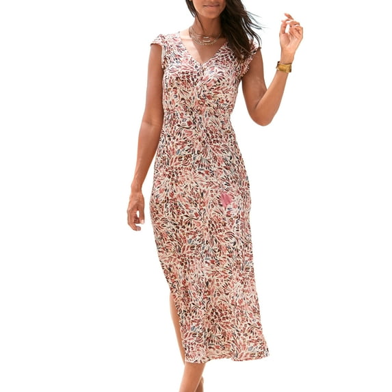 LASCANA Women's Side Slit Maxi Dress Tassels