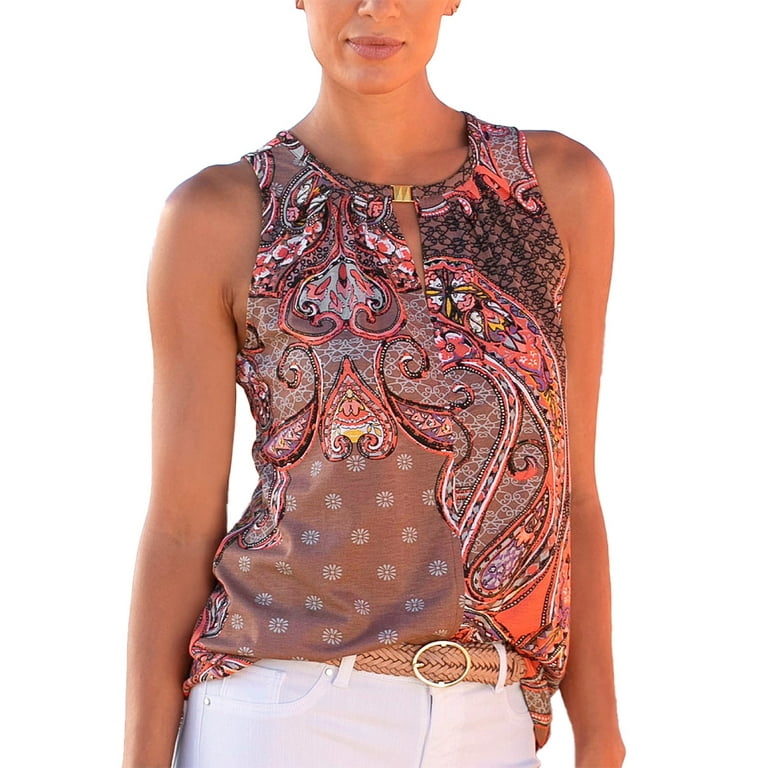 Sleeveless keyhole top new arrivals