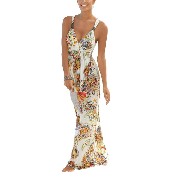 LASCANA Women's Sleeveless Maxi Dress Strap