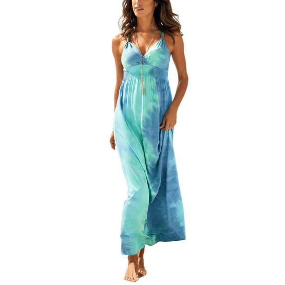 LASCANA Women's Sleeveless Maxi Dress Strap