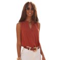 thumbnail image 1 of LASCANA Women's Sleeveless V-Neck Blouse Shirt Screen Print, 1 of 5