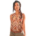 thumbnail image 1 of LASCANA Women's Sleeveless V-Neck Blouse Shirt Screen Print, 1 of 5