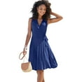 thumbnail image 1 of LASCANA Women's Sleeveless Wrap Look Dress Tie, 1 of 5