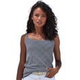 thumbnail image 1 of LASCANA Women's Striped Knit Tank Top Contrast Stripe, 1 of 5