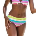 thumbnail image 1 of LASCANA Women's Striped Mid Rise Bikini Swimsuit Bottom Glitter Detail, 1 of 6