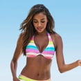 thumbnail image 1 of LASCANA Women's Striped Underwire Bikini Swimsuit Top Bra Sizing, 1 of 6