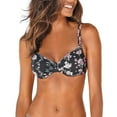 thumbnail image 1 of LASCANA Women's Trimmed Underwire Bikini Swimsuit Top Bra Sizing Contrast Stitching, 1 of 6