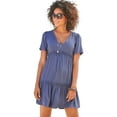 thumbnail image 1 of LASCANA Women's V-Neck Ruffle Dress Ruffles, 1 of 5