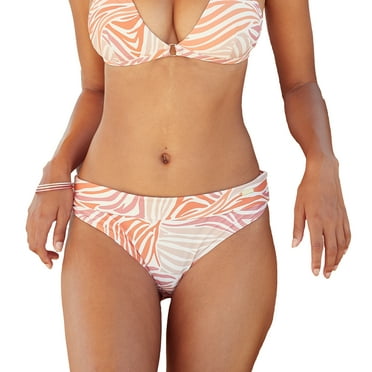 LASCANA Women's Zebra Print Fold Over Bikini Swimsuit Bottom