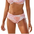 thumbnail image 1 of LASCANA Women's Zebra Print Mid Rise Bikini Swimsuit Bottom Ruching, 1 of 6