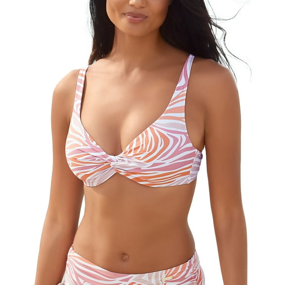 LASCANA Women's Zebra Print Underwire Bikini Swimsuit Top Bra Sizing Ties