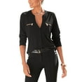 thumbnail image 1 of LASCANA Women's Zipper Detail Blouse Shirt Zipper, 1 of 5