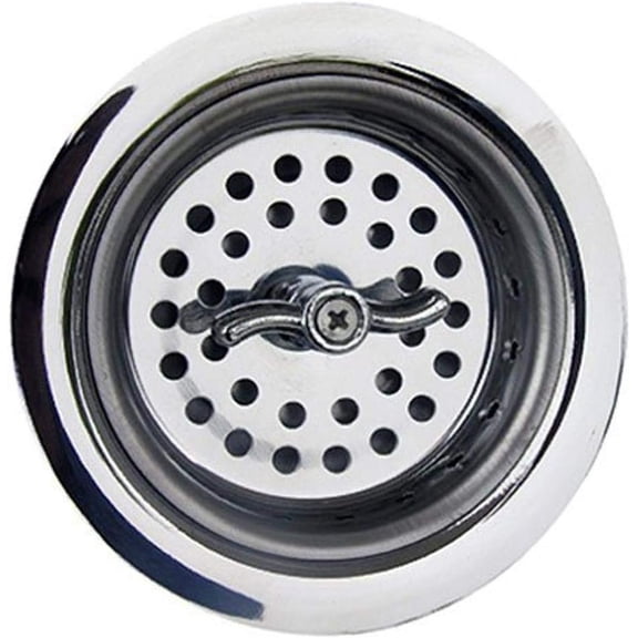 LASCO 03-1129 Chrome Plated, Stainless Steel Kitchen Sink Basket Strainer Assembly with Spin Type Basket for 3-1/2-Inch Opening