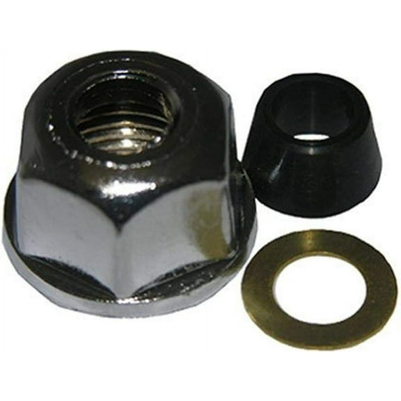 Lasco Fittings Faucet Supply Tube Connection Nut - Chrome, 3/8-Inch Tube x 1/2-Inch FIP