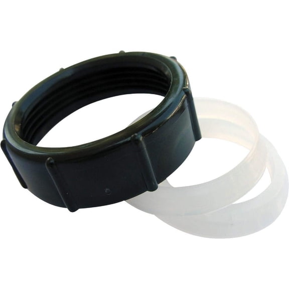 LASCO 03-1841 1-1/2-Inch Black Plastic Slip Joint Nut with 1-1/2-Inch and 1-1/2-Inch by 1-1/4-Inch Reducing Washers