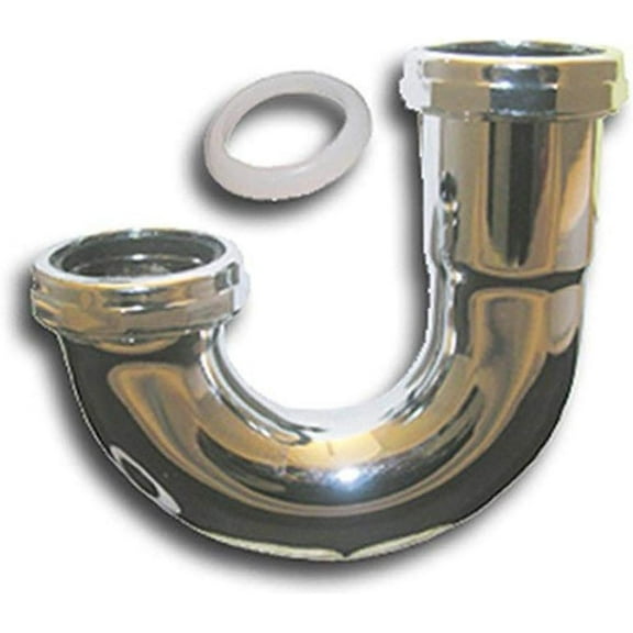 Lasco Fittings J-Bend Chrome Plated Brass Pipe - 1-1/2 In O.D, Silver