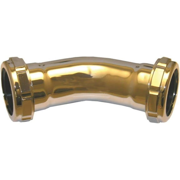 LASCO 03-3861 1-1/4-Inch Chrome Plated Brass Slip Joint Both Ends 45-Degree Elbow with Nuts and Washers