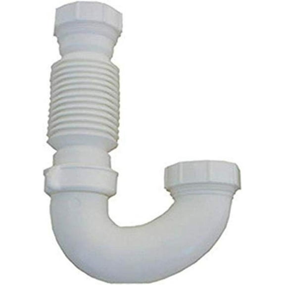 Lasco Fittings J-Bend Expandable - Plastic, White, Nuts and Washers, 1-1/2 Inch